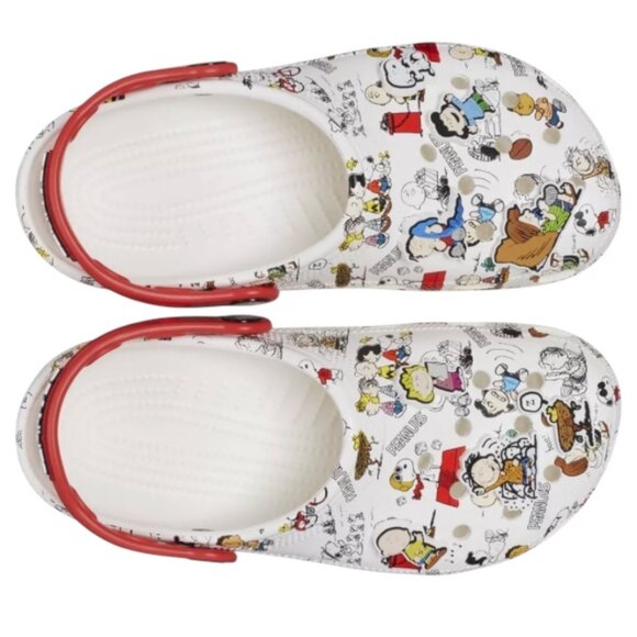 Crocs Mens Womens Adult Classic Peanuts Snoopy Charlie Brown Clog White (NEW) - Picture 6 of 7